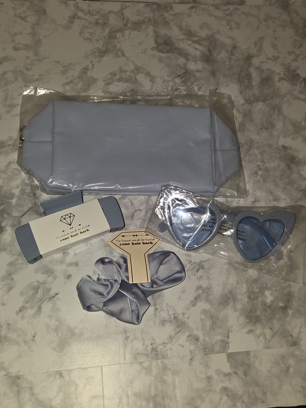 CURASA Bridesmaid 4 Piece Gift Set, Cream Blue